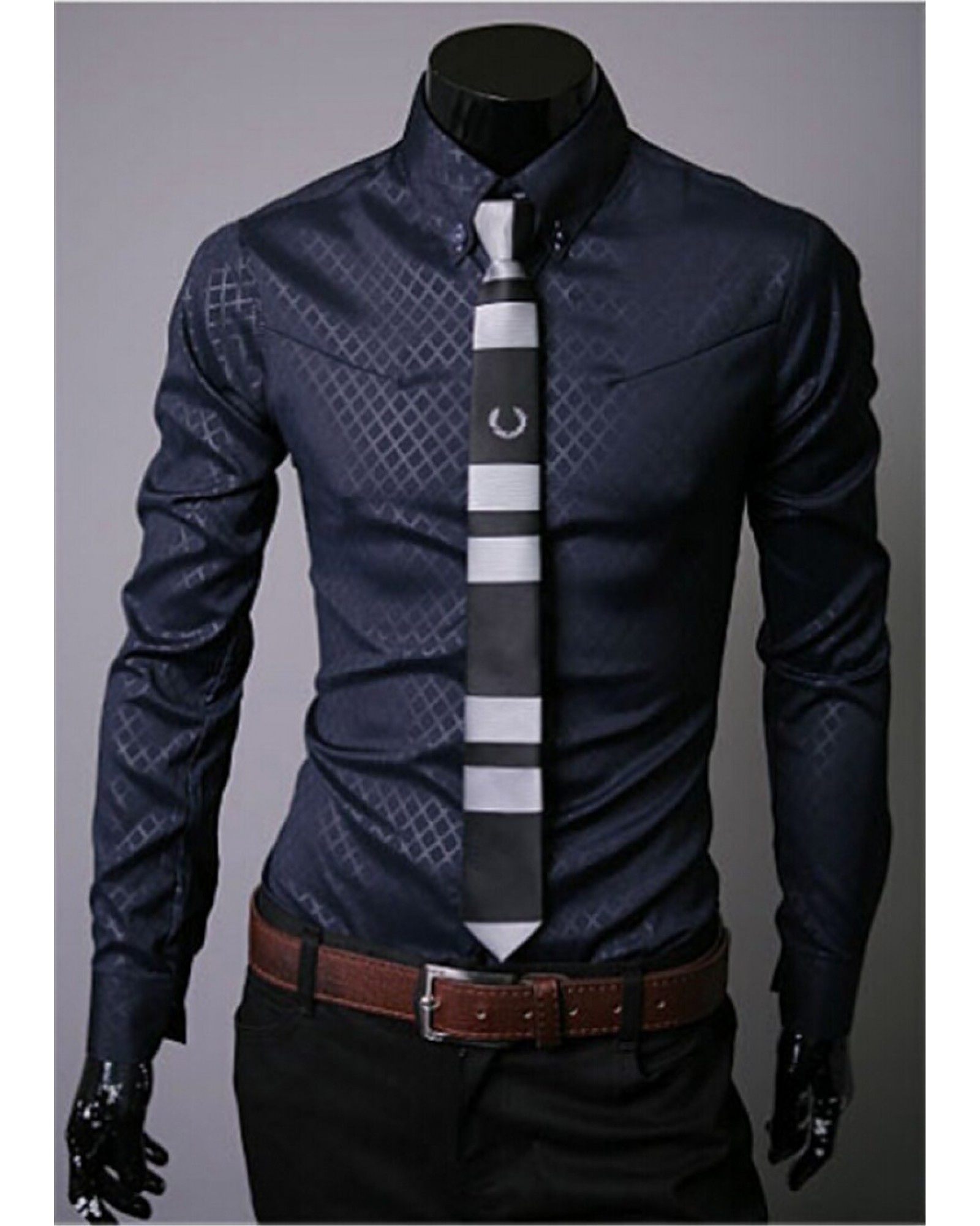   Hot-Selling Striped Shirt Men  Chemise Homme Casual Slim Fit  Comfortable  Long Sleeve Shirt  12145