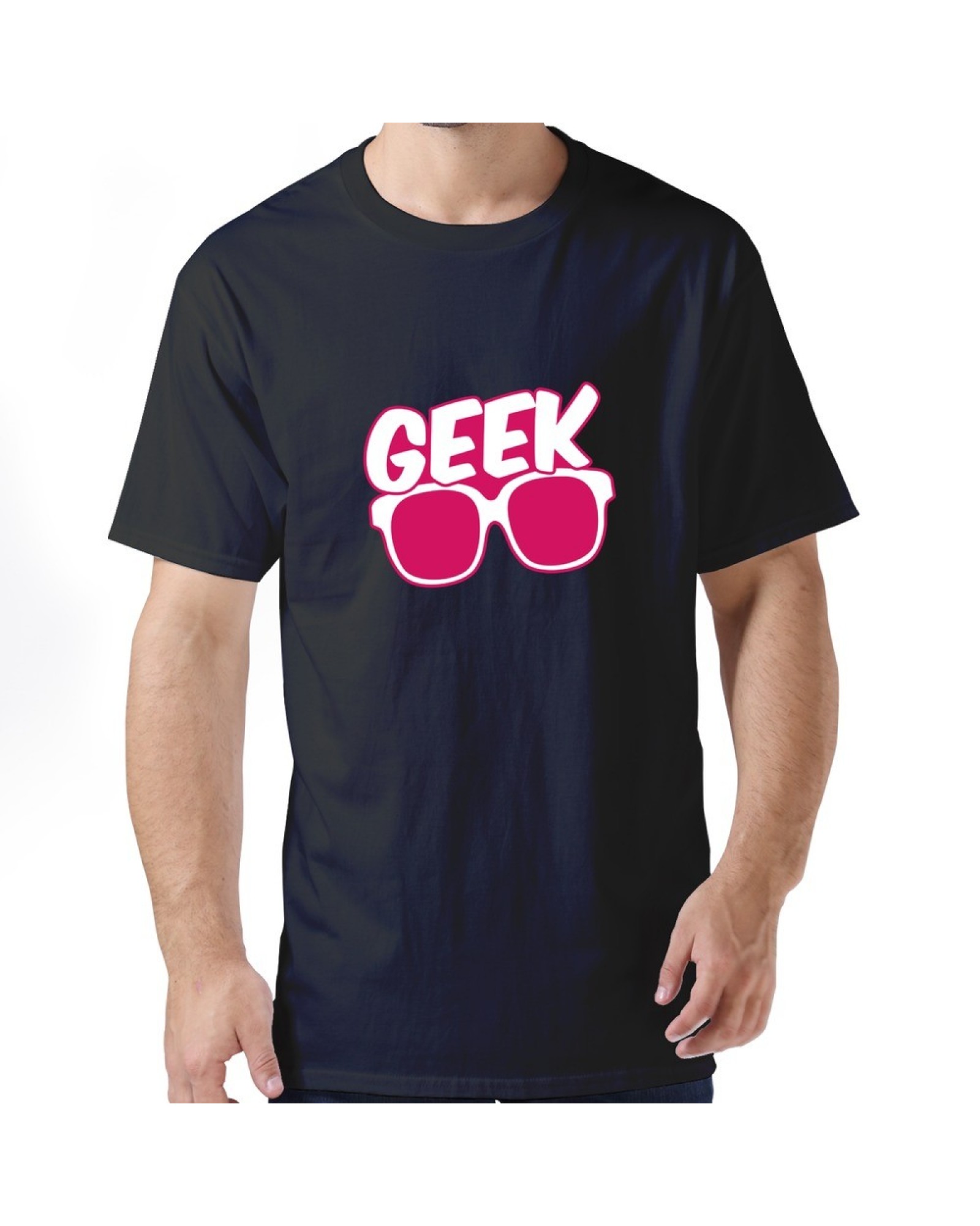 Men's Custom Geek Glasses Border T-shirt