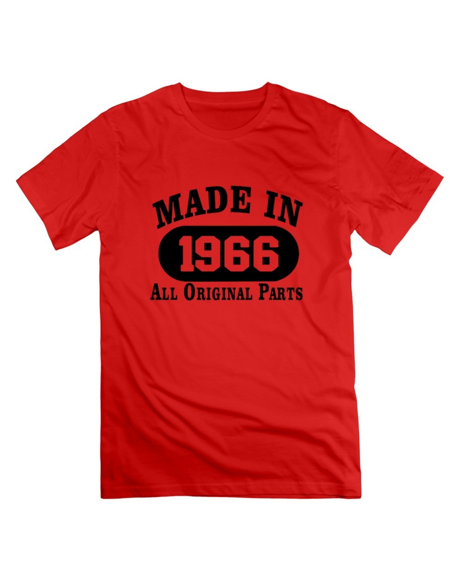 Men's Personalize 50th Birthday Gift Made 1966 Original Parts Black T-shirt