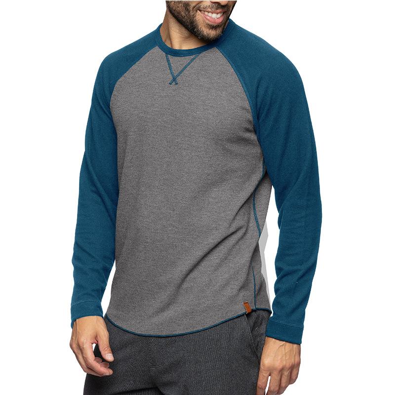 Men's Colorblock Raglan Crew Neck Long Sleeve T-Shirt