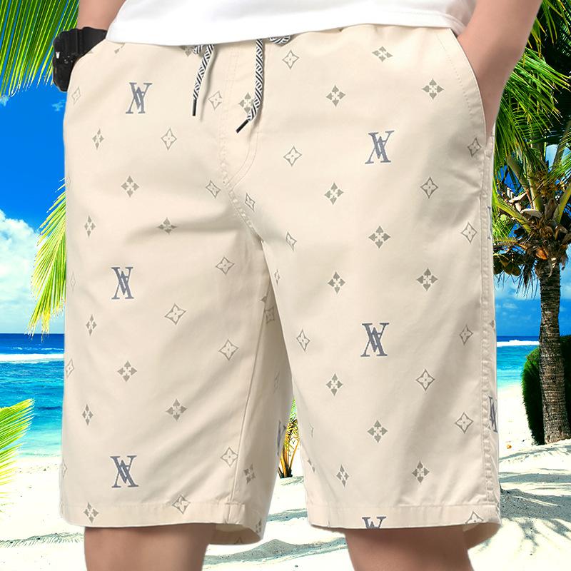 Men's Cotton Loose Straight Beach Shorts