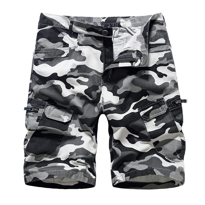 Men's Casual Camo Multi-Pocket Cargo Shorts