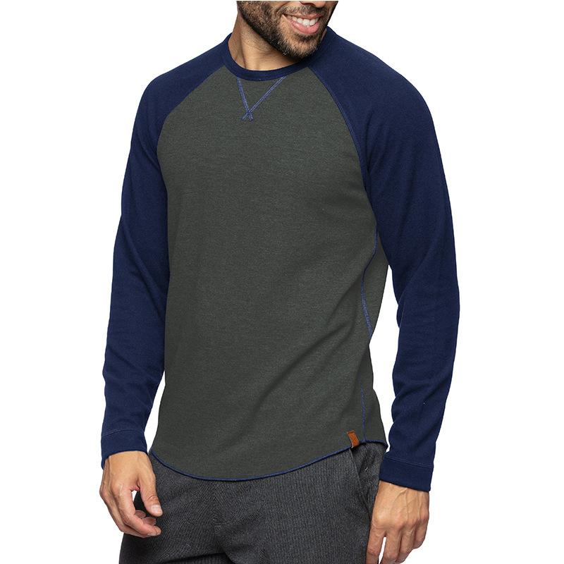 Men's Colorblock Raglan Crew Neck Long Sleeve T-Shirt