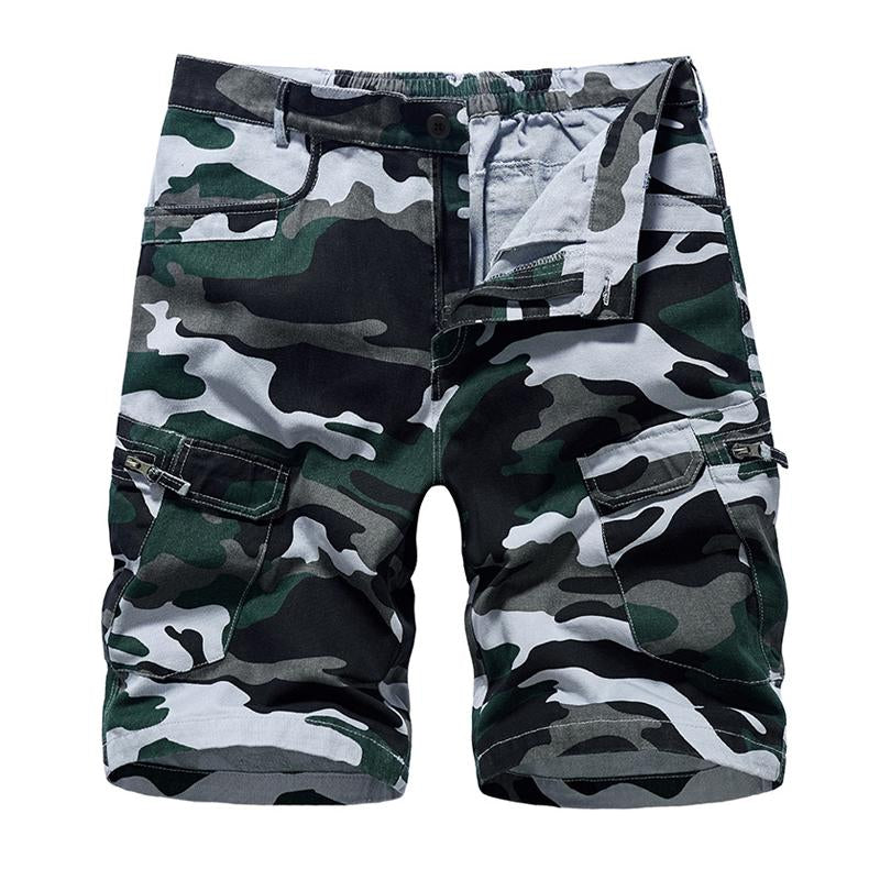 Men's Casual Camo Multi-Pocket Cargo Shorts