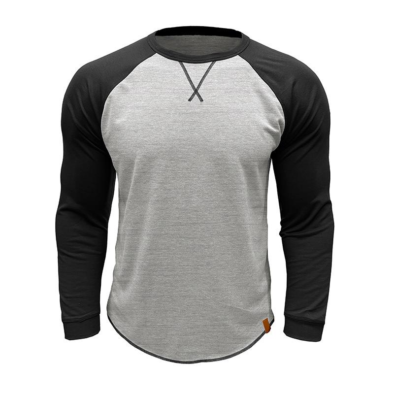 Men's Colorblock Raglan Crew Neck Long Sleeve T-Shirt