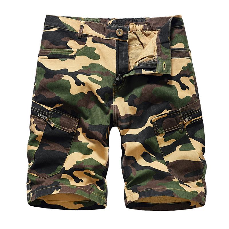 Men's Casual Camo Multi-Pocket Cargo Shorts