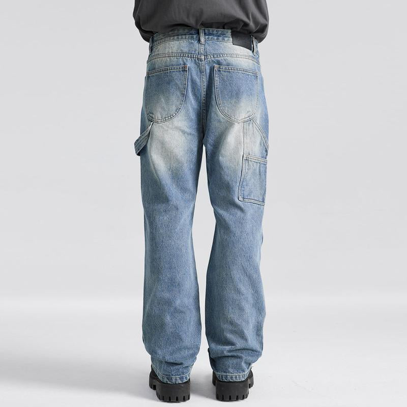 Men's Casual Cleanfit Washed Logging Cargo Jeans