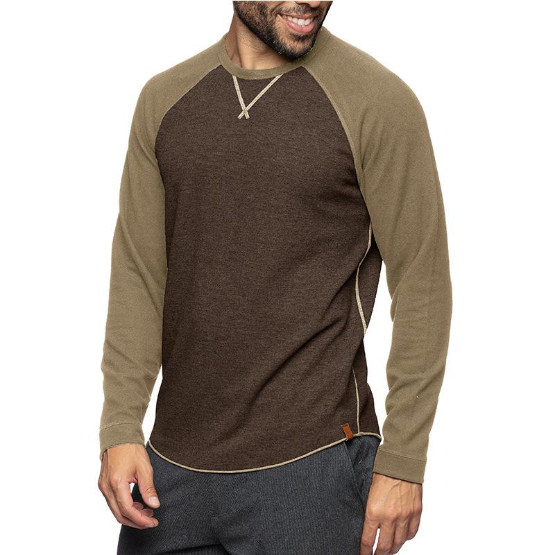 Men's Colorblock Raglan Crew Neck Long Sleeve T-Shirt