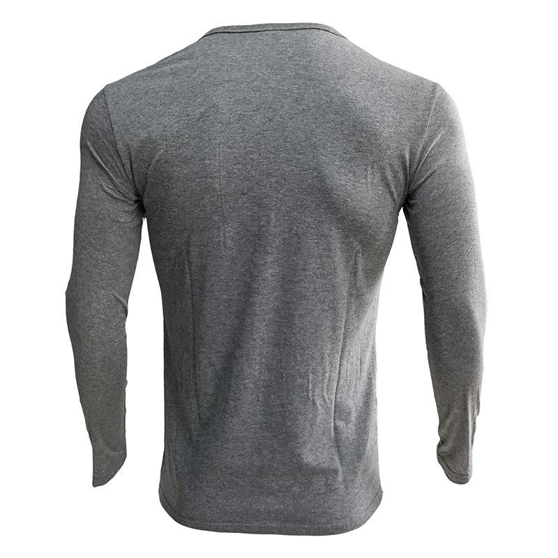 Men's Long Sleeve Solid Color Henley Shirt