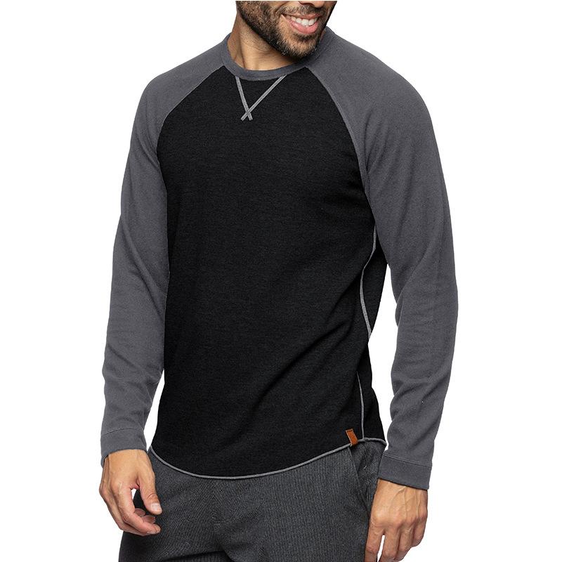 Men's Colorblock Raglan Crew Neck Long Sleeve T-Shirt