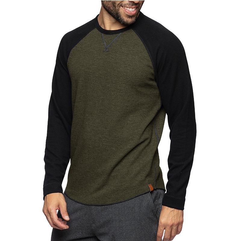 Men's Colorblock Raglan Crew Neck Long Sleeve T-Shirt