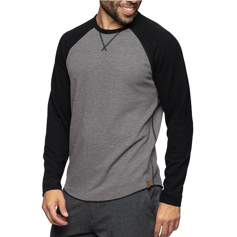 Men's Colorblock Raglan Crew Neck Long Sleeve T-Shirt