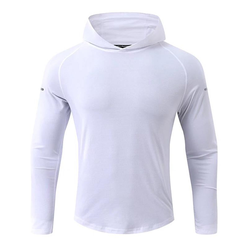 Men's Sports Hooded Long-sleeved T-shirt