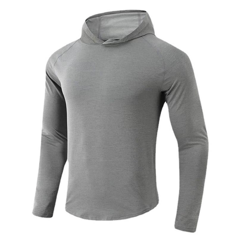 Men's Sports Hooded Long-sleeved T-shirt