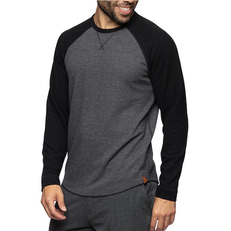 Men's Colorblock Raglan Crew Neck Long Sleeve T-Shirt