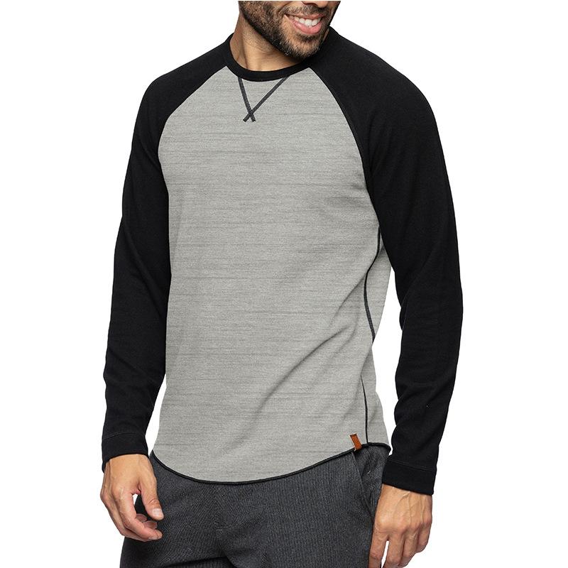 Men's Colorblock Raglan Crew Neck Long Sleeve T-Shirt