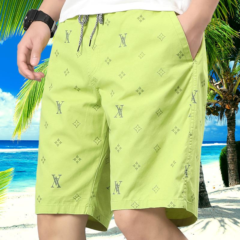 Men's Cotton Loose Straight Beach Shorts