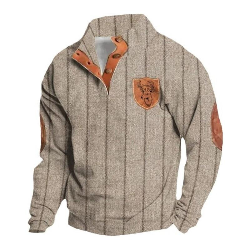 Men's Outdoor Casual Stand Collar Long Sleeve Sweatshirt