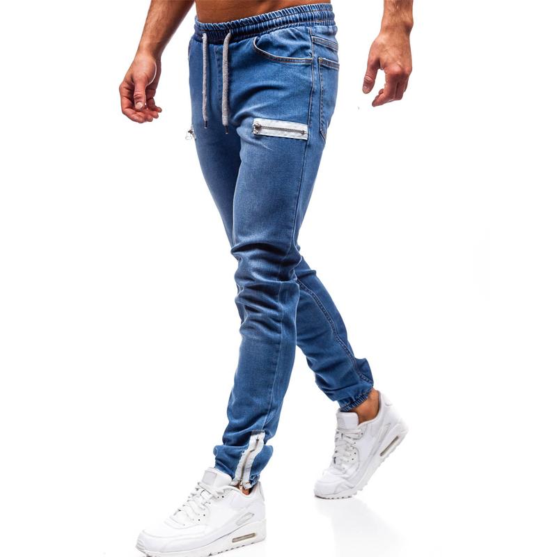 Men's Casual Panel Zipper Jeans