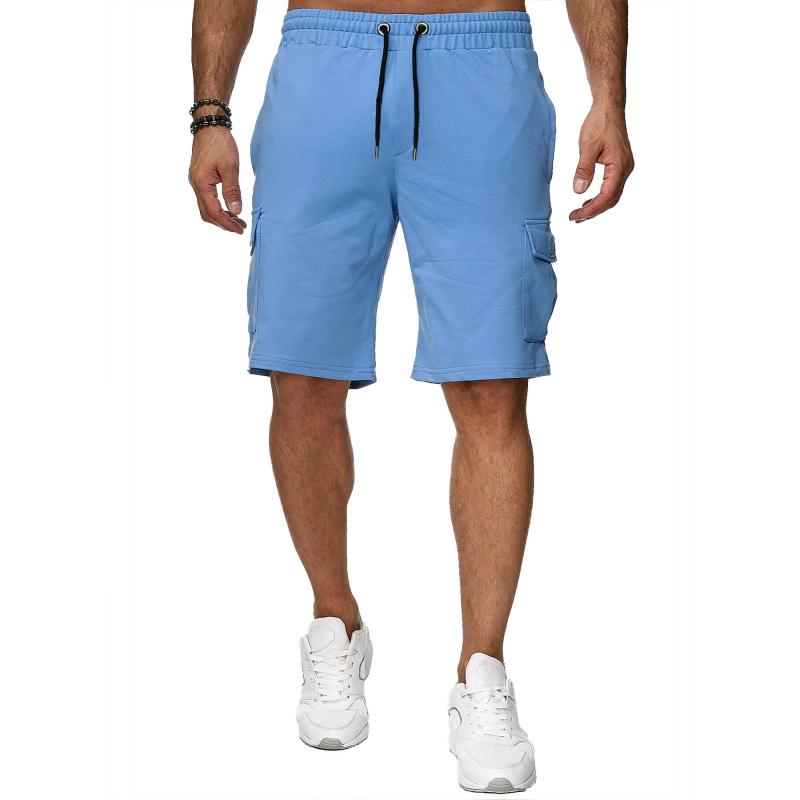 Men's Casual Solid Color Multi-Pocket Cargo Shorts