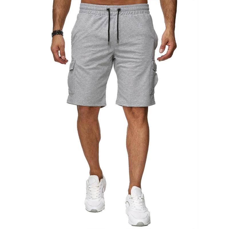 Men's Casual Solid Color Multi-Pocket Cargo Shorts