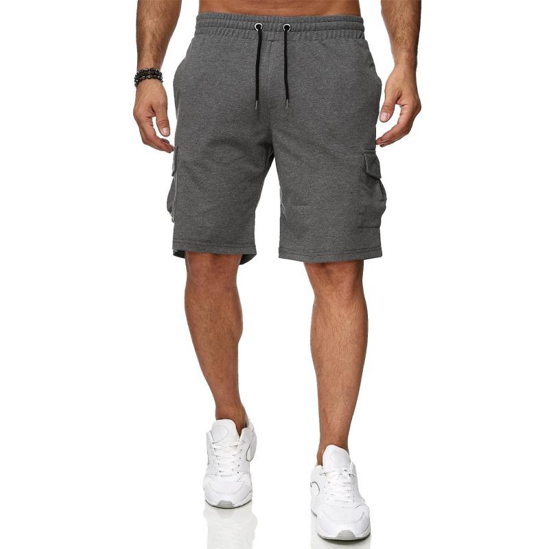 Men's Casual Solid Color Multi-Pocket Cargo Shorts