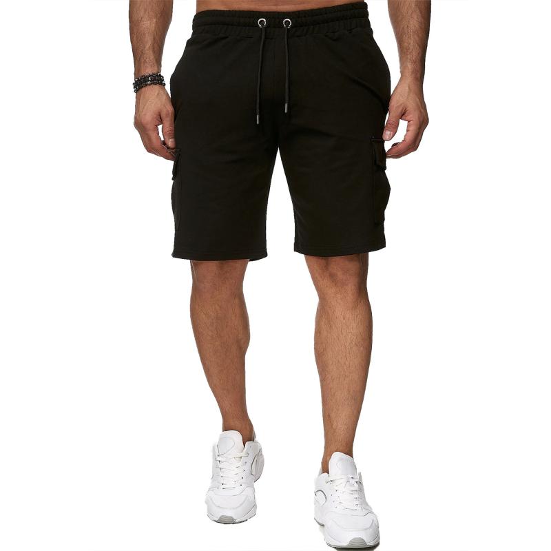 Men's Casual Solid Color Multi-Pocket Cargo Shorts