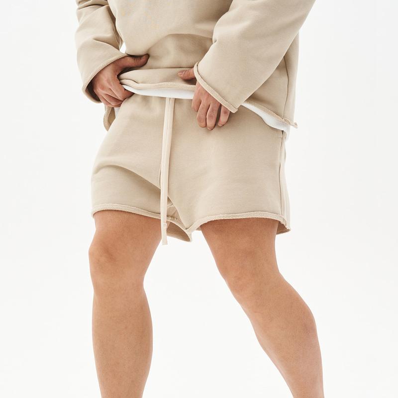 Men's Washed Raw Edge Loose Fit Shorts