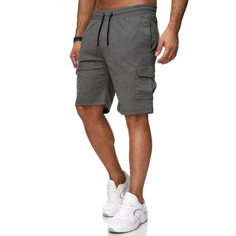 Men's Casual Solid Color Multi-Pocket Cargo Shorts