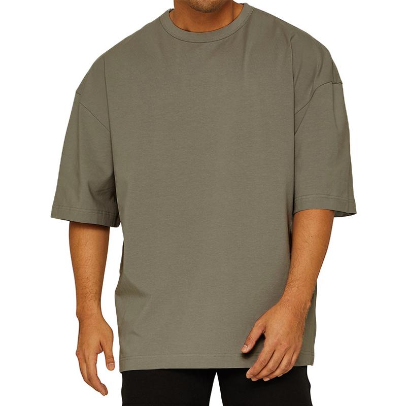 Men's Solid Color Loose Sports Fitness T-shirt