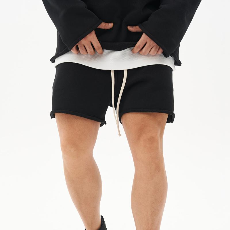 Men's Washed Raw Edge Loose Fit Shorts