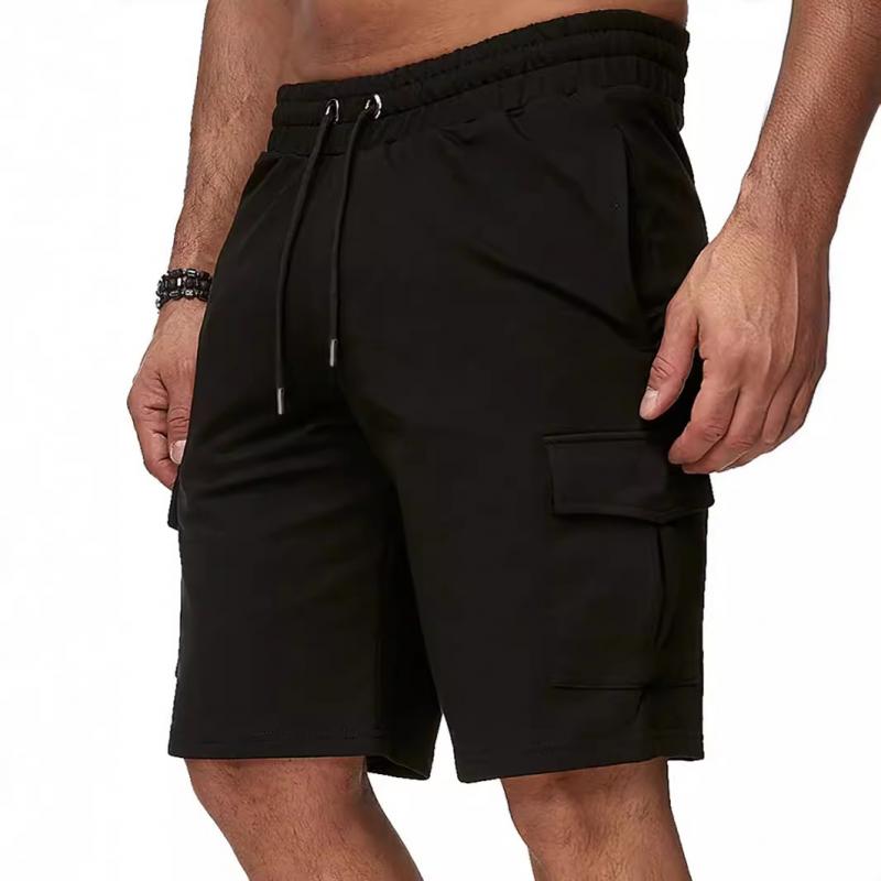 Men's Casual Solid Color Multi-Pocket Cargo Shorts