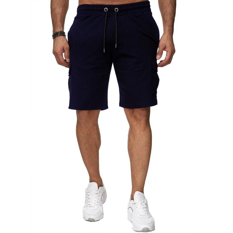 Men's Casual Solid Color Multi-Pocket Cargo Shorts