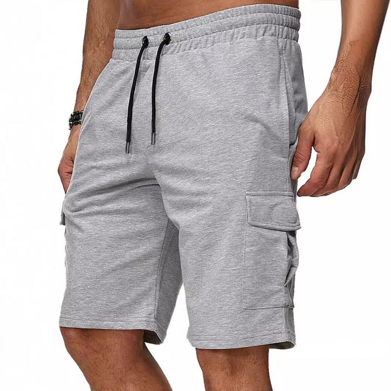 Men's Casual Solid Color Multi-Pocket Cargo Shorts