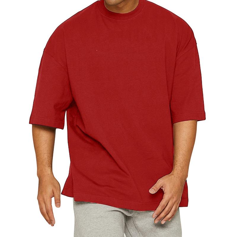 Men's Solid Color Loose Sports Fitness T-shirt