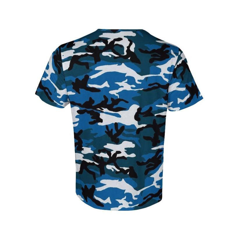 Men's Camouflage V Neck Breast Pocket Short Sleeve T-shirt