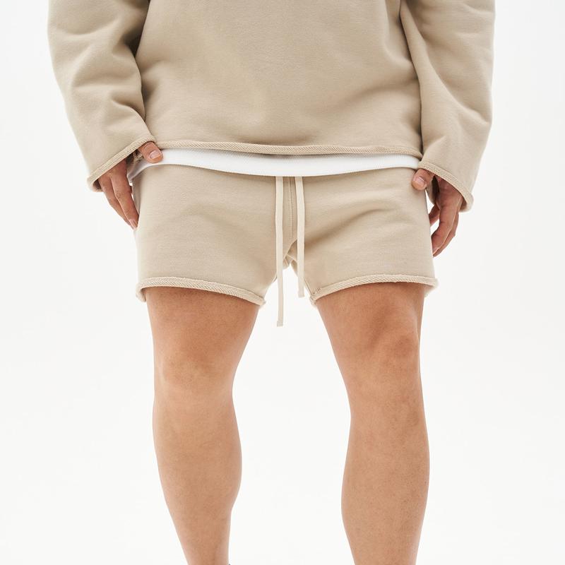 Men's Washed Raw Edge Loose Fit Shorts