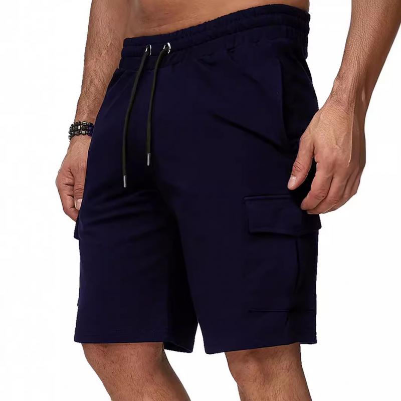 Men's Casual Solid Color Multi-Pocket Cargo Shorts