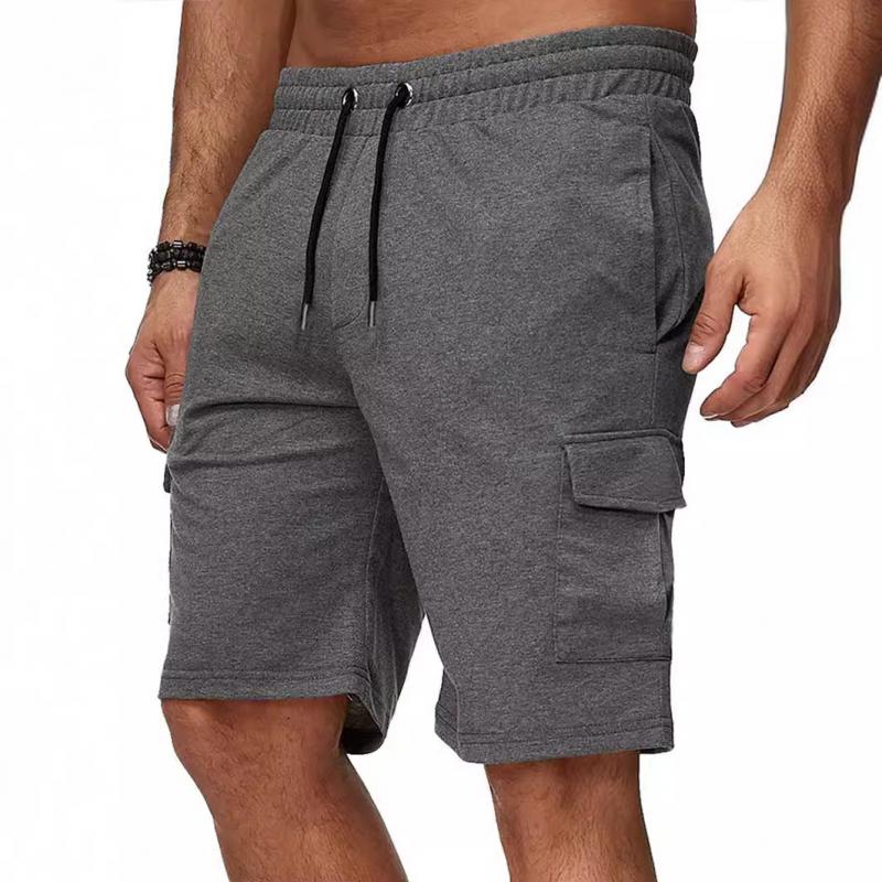 Men's Casual Solid Color Multi-Pocket Cargo Shorts