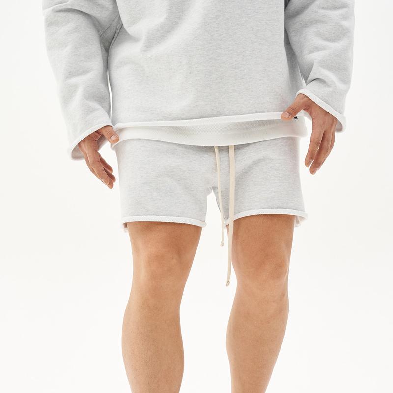 Men's Washed Raw Edge Loose Fit Shorts